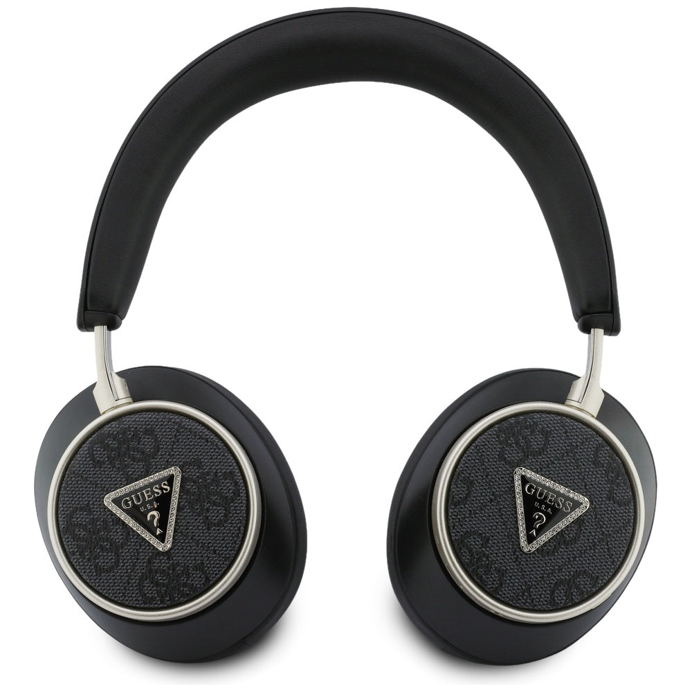 Brezžične slušalke Bluetooth Guess 4G Gold Triangle Logo, A2DP, Črna