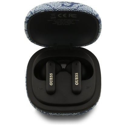 Brezžične slušalke Bluetooth Guess 4G Classic Metal Logo, TWS, Modra