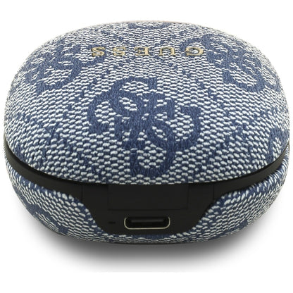 Brezžične slušalke Bluetooth Guess 4G Classic Metal Logo, TWS, Modra