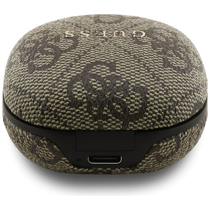 Brezžične slušalke Bluetooth Guess 4G Classic Metal Logo, TWS, rjave