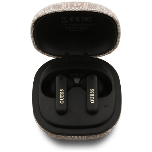 Brezžične slušalke Bluetooth Guess 4G Classic Metal Logo, TWS, Roza