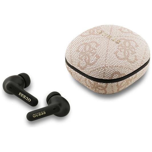 Brezžične slušalke Bluetooth Guess 4G Classic Metal Logo, TWS, Roza