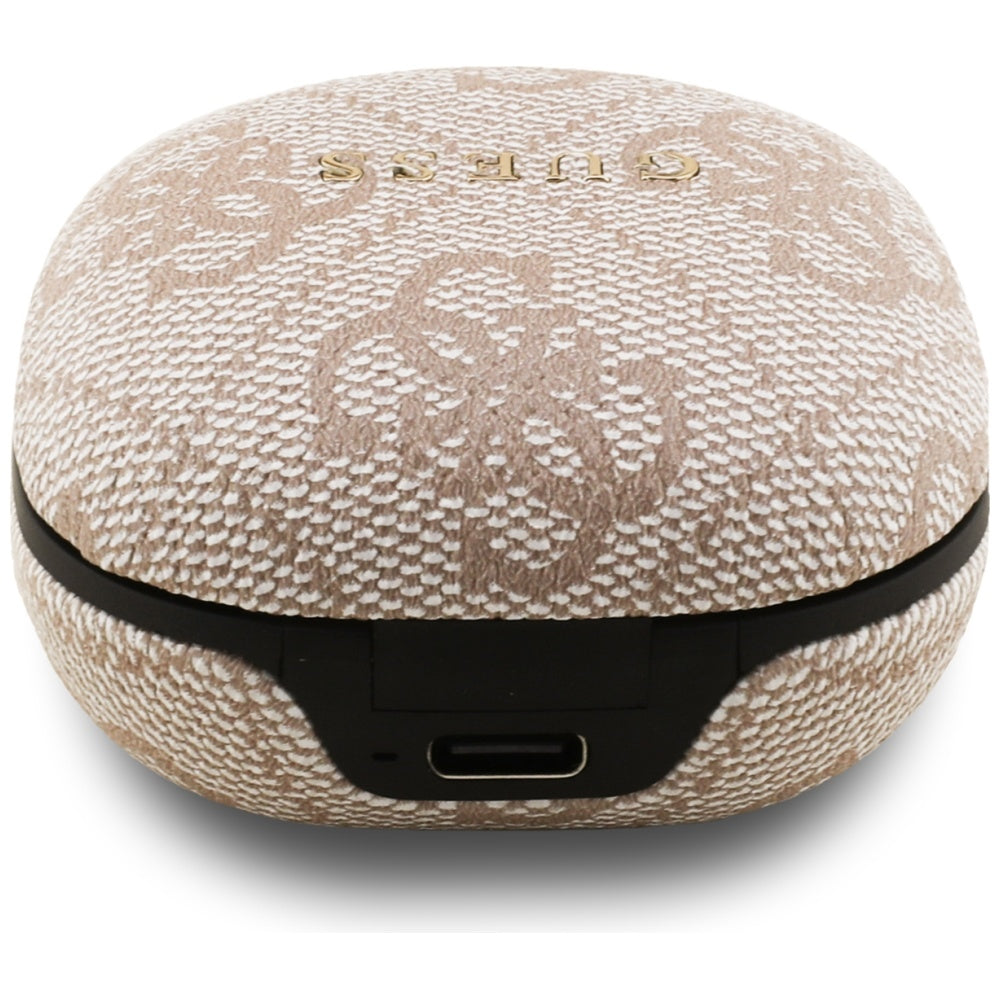 Brezžične slušalke Bluetooth Guess 4G Classic Metal Logo, TWS, Roza