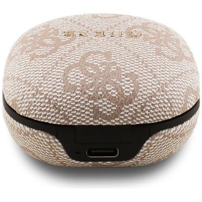 Brezžične slušalke Bluetooth Guess 4G Classic Metal Logo, TWS, Roza