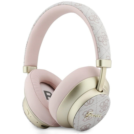 Brezžične slušalke Bluetooth Guess 4G Gold Script Metal, A2DP, roza