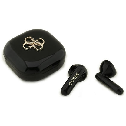 Handsfree Bluetooth Guess 4G Metal Logo, TWS, Črn