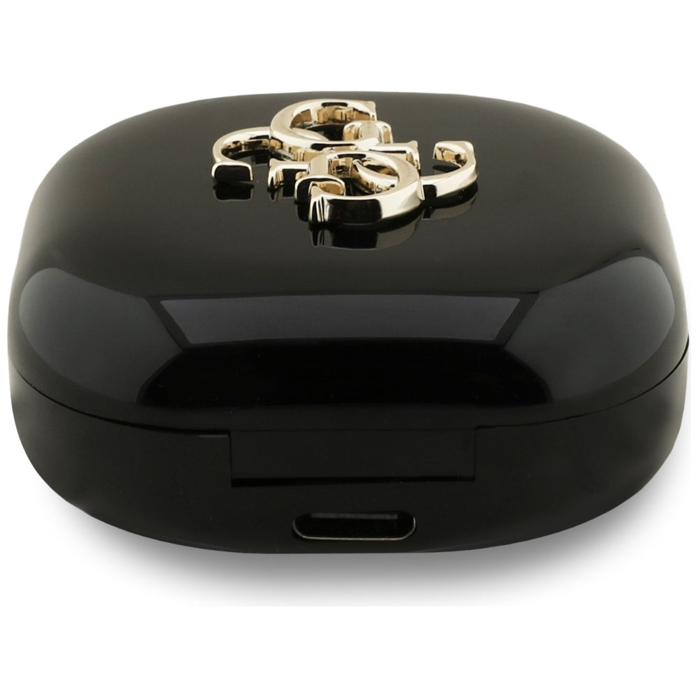 Handsfree Bluetooth Guess 4G Metal Logo, TWS, Črn