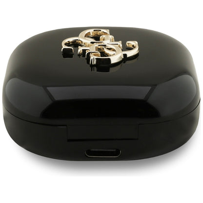 Handsfree Bluetooth Guess 4G Metal Logo, TWS, Črn