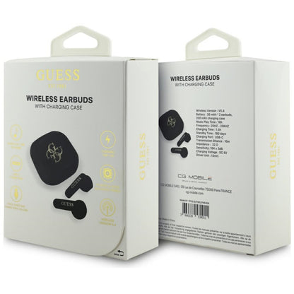 Handsfree Bluetooth Guess 4G Metal Logo, TWS, Črn