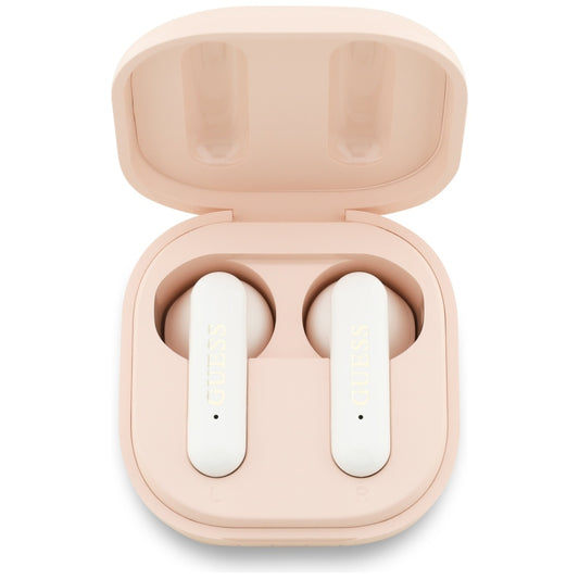 Brezžične slušalke Bluetooth Guess 4G Metal Logo, TWS, roza
