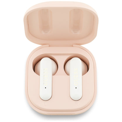 Brezžične slušalke Bluetooth Guess 4G Metal Logo, TWS, roza