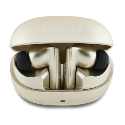 Bluetooth prostoročne slušalke Guess Capsule Printed Logo, TWS, ANC, Zlata