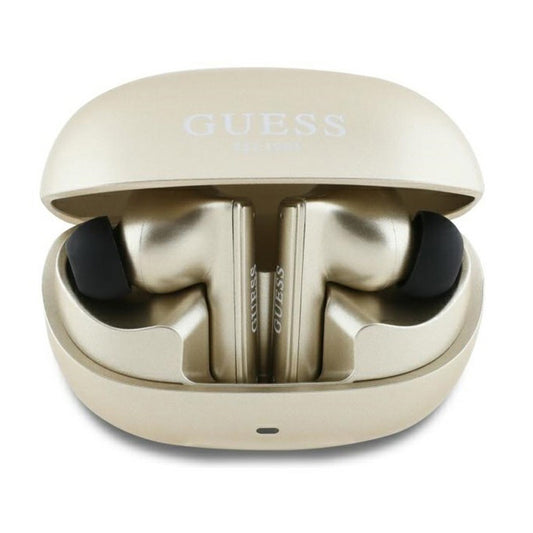 Bluetooth prostoročne slušalke Guess Capsule Printed Logo, TWS, ANC, Zlata