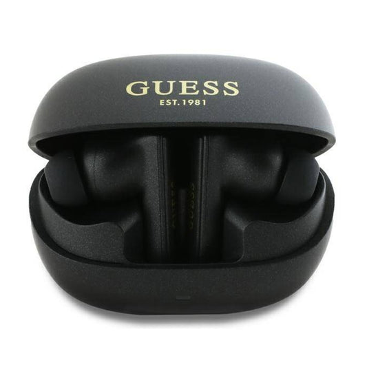 Brezžične slušalke Bluetooth Guess Capsule Printed Logo, TWS, ANC, črna