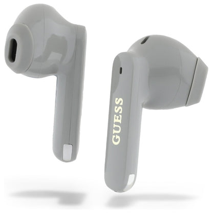 Brezžične slušalke Bluetooth Guess z dolgim kovinskim logotipom, TWS, sive