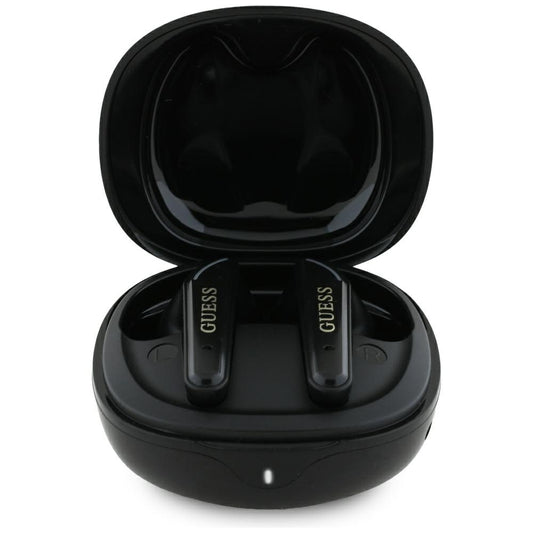 Handsfree Bluetooth Guess Flat Classic Logo Electroplated, TWS, Črn