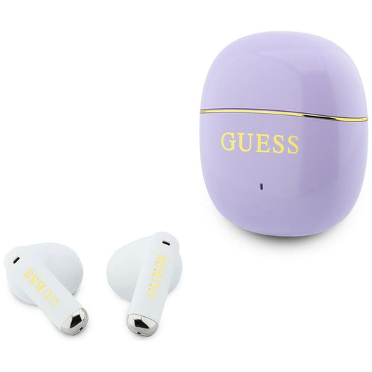Brezžične slušalke Bluetooth Guess Glossy Gold Line Classic, TWS, Vijolične