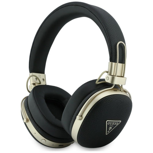 Brezžične slušalke Bluetooth Guess z zrnato trikotno logotipom, A2DP, črne barve