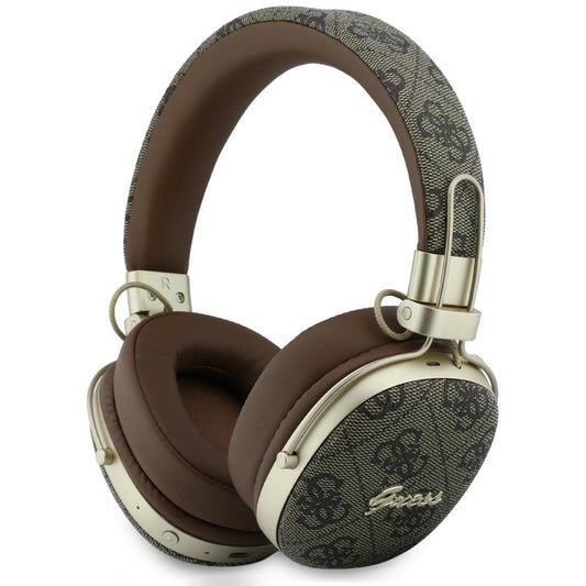 Brezžične slušalke Bluetooth Guess Metal 4G Script Logo, A2DP, rjave