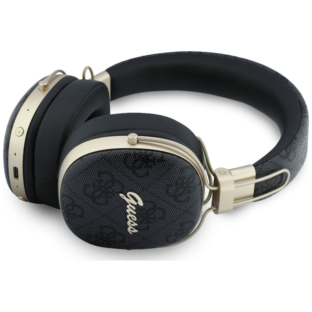 Brezžične slušalke Bluetooth Guess Metal 4G Script Logo, A2DP, Črne