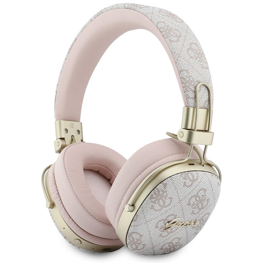 Brezžične slušalke Bluetooth Guess Metal 4G Script Logo, A2DP, roza