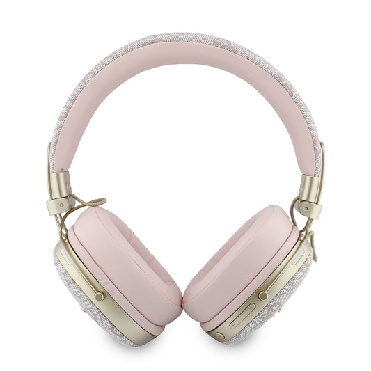 Brezžične slušalke Bluetooth Guess Metal 4G Script Logo, A2DP, roza