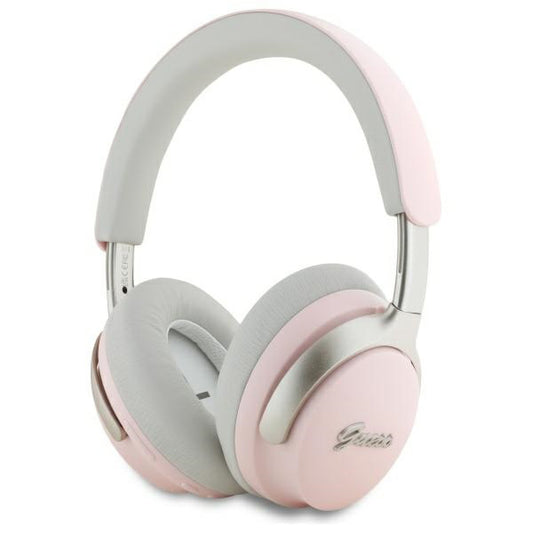 Brezžične slušalke Bluetooth Guess Metal Script Logo, A2DP, ANC, Roza