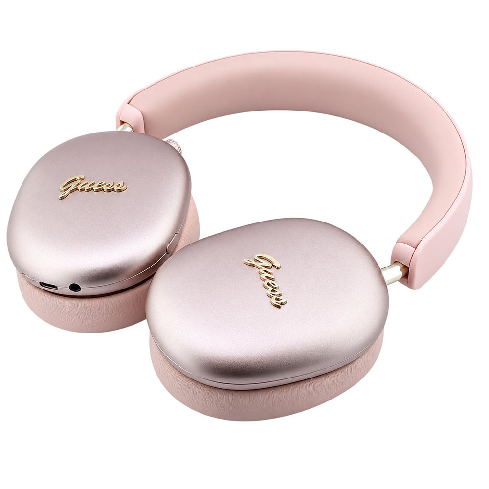 Bluetooth slušalke Guess Metal Script Logo, A2DP, rožnate