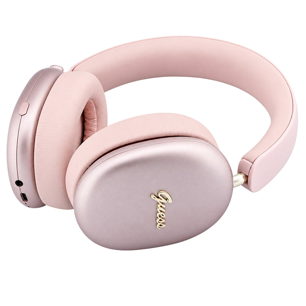 Bluetooth slušalke Guess Metal Script Logo, A2DP, rožnate