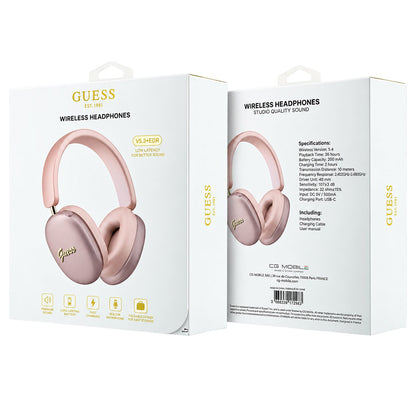 Bluetooth slušalke Guess Metal Script Logo, A2DP, rožnate