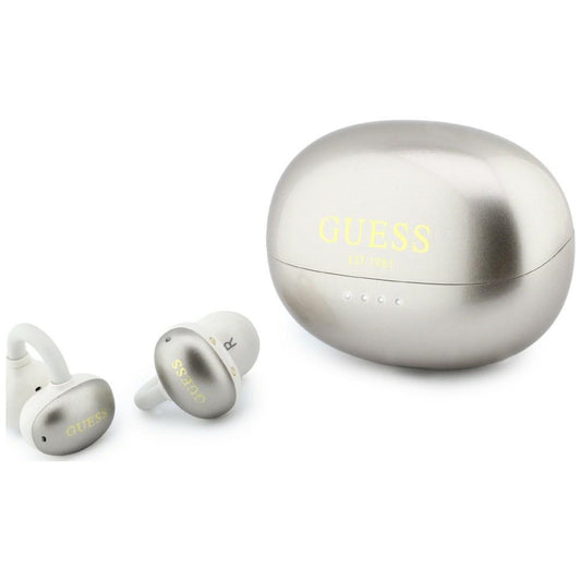 Brezžične slušalke Bluetooth Guess z metalnim zaključkom, elektropirani deli, klasične, TWS, zlate