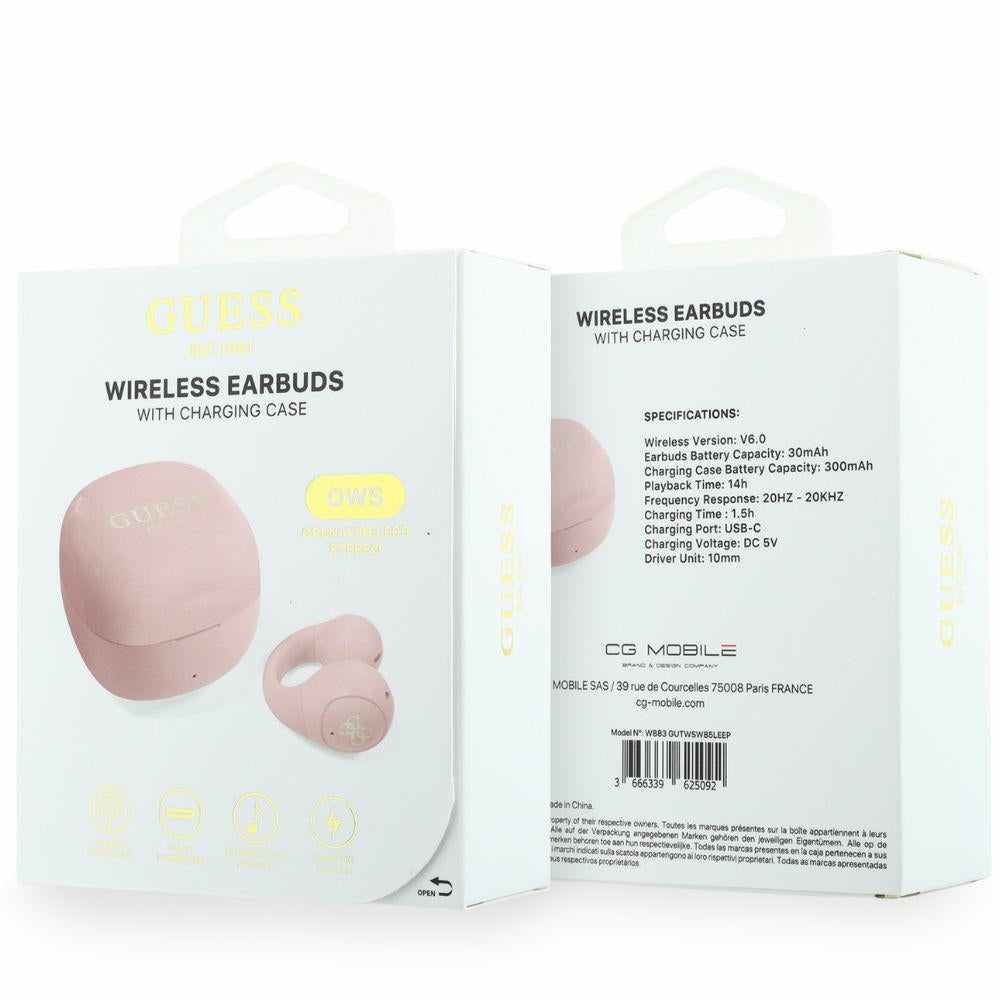 Brezžične slušalke Bluetooth Guess Mini Classic, TWS, roza