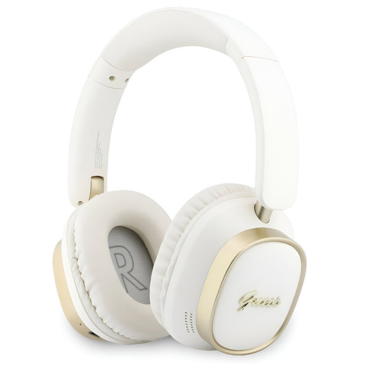 Brezžične slušalke Bluetooth Guess Rectangle Metal Script, A2DP, Bela