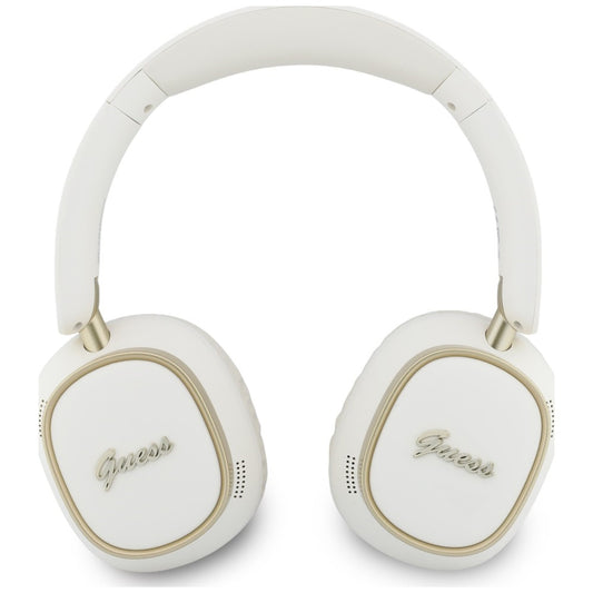 Brezžične slušalke Bluetooth Guess Rectangle Metal Script, A2DP, Bela