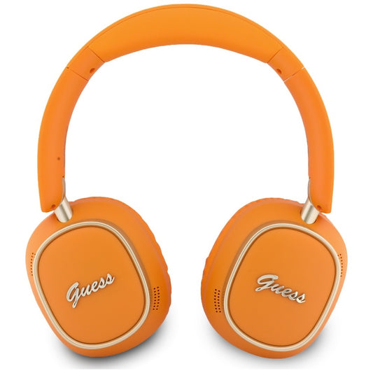 Brezžične slušalke Bluetooth Guess Rectangle Metal Script, A2DP, oranžne barve