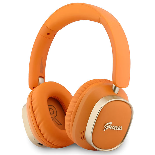 Brezžične slušalke Bluetooth Guess Rectangle Metal Script, A2DP, oranžne barve