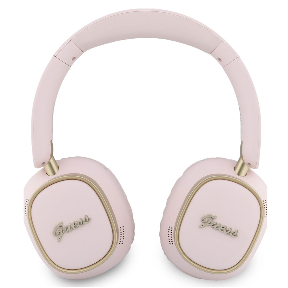 Brezžične slušalke Bluetooth Guess Rectangle Metal Script, A2DP, roza