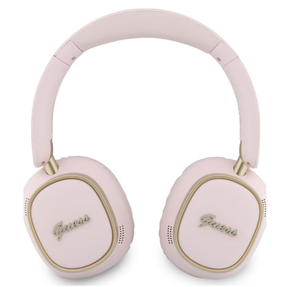 Brezžične slušalke Bluetooth Guess Rectangle Metal Script, A2DP, roza