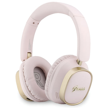 Brezžične slušalke Bluetooth Guess Rectangle Metal Script, A2DP, roza