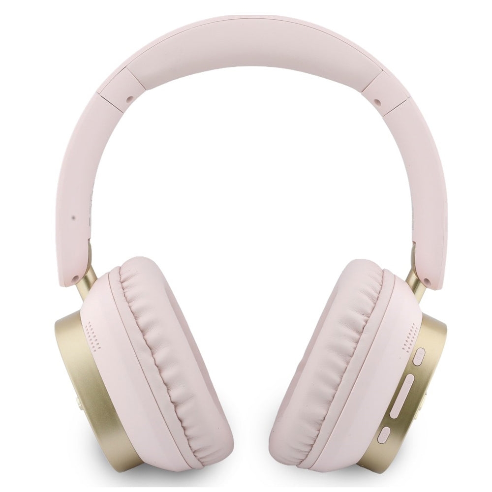 Brezžične slušalke Bluetooth Guess Rectangle Metal Script, A2DP, roza