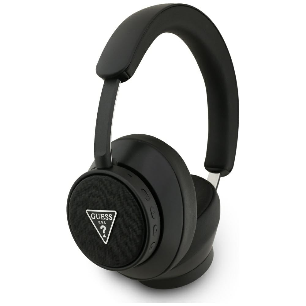 Brezžične slušalke Bluetooth Guess Saffiano Triangle Logo, A2DP, črna