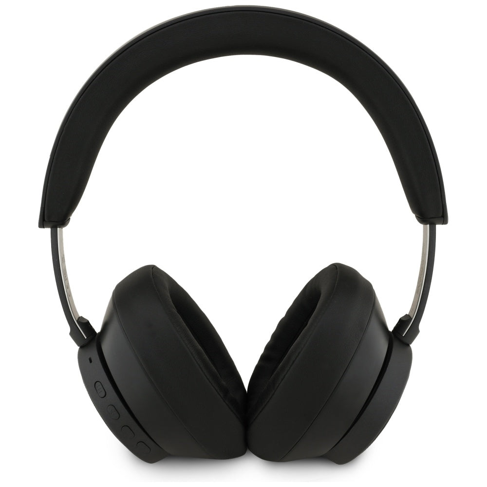 Brezžične slušalke Bluetooth Guess Saffiano Triangle Logo, A2DP, črna