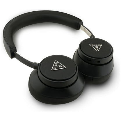 Brezžične slušalke Bluetooth Guess Saffiano Triangle Logo, A2DP, črna