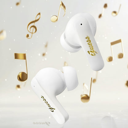 Brezžične slušalke Bluetooth Guess Script Metal Logo, TWS, črne