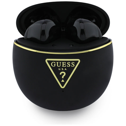 Brezžične slušalke Bluetooth Guess Script Print, TWS, črne