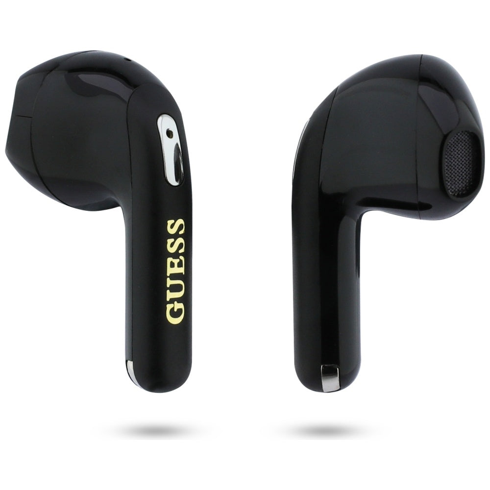 Brezžične slušalke Bluetooth Guess Script Print, TWS, črne