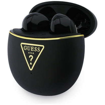 Brezžične slušalke Bluetooth Guess Script Print, TWS, črne