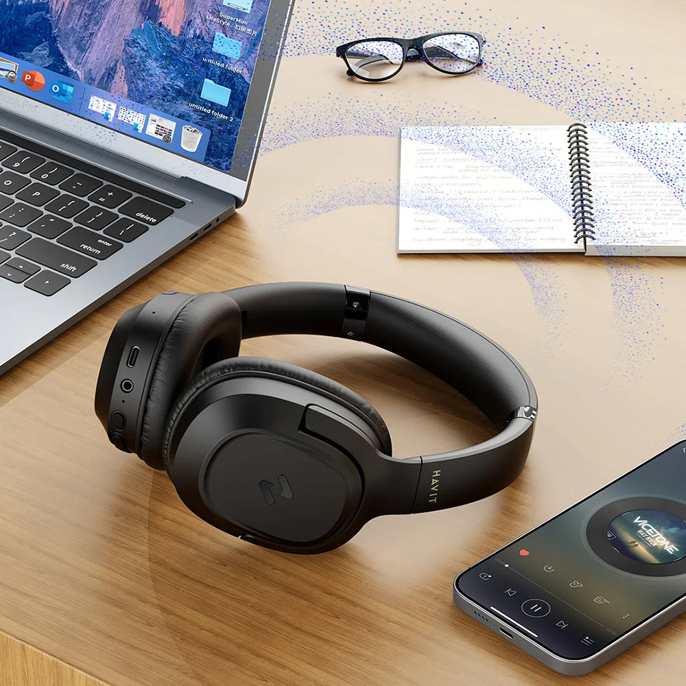 Brezžične slušalke Bluetooth HAVIT H612BT, A2DP, črne