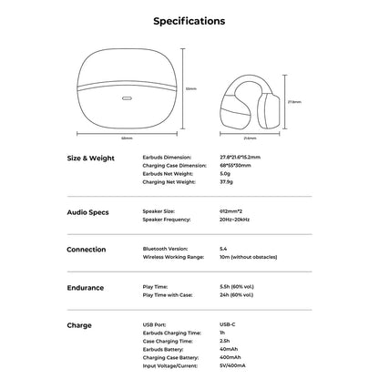 Handsfree Bluetooth HAVIT OWS916, TWS, Črn