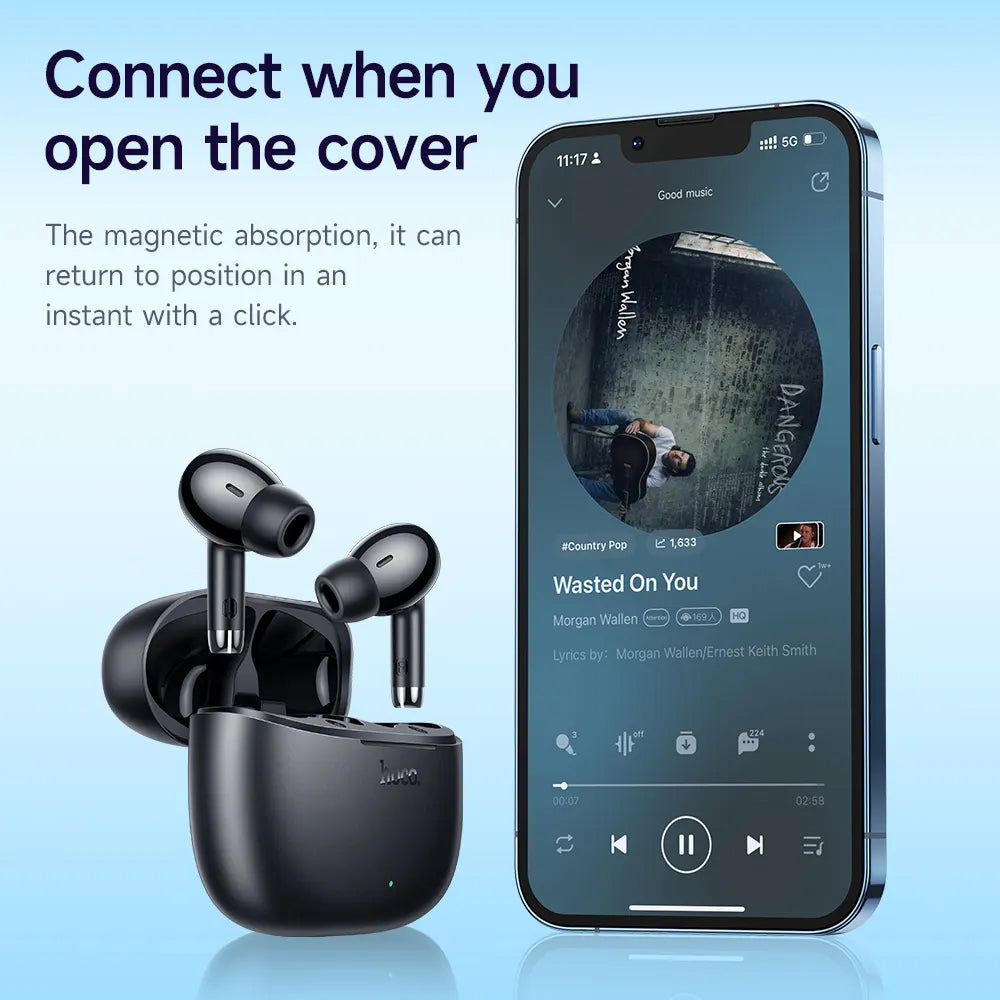 Handsfree Bluetooth HOCO EQ2, TWS, Črna
